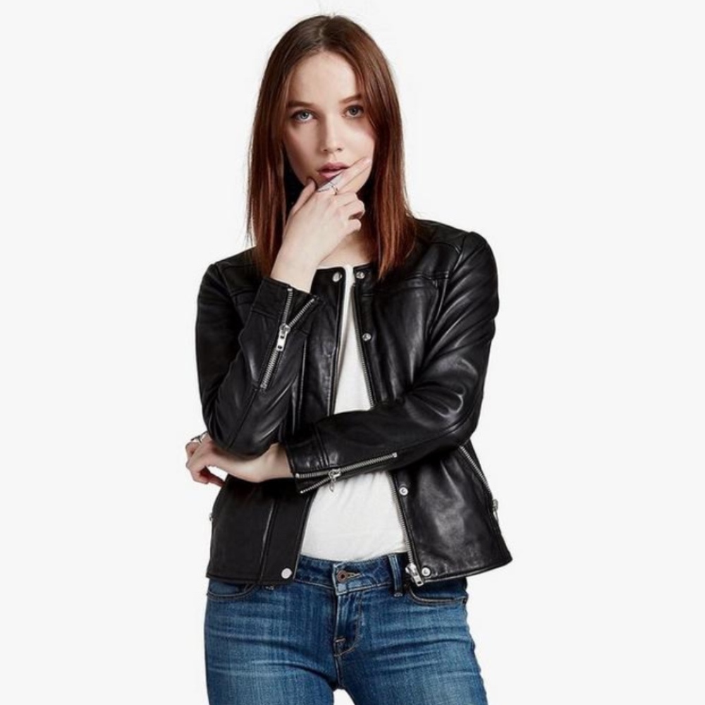 Black Leather Moto Jacket